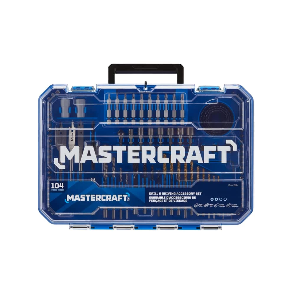 Mastercraft HCS Drill & Drive Set For Wood, Metal, Plastic, Masonry, 104-pc - Image 2