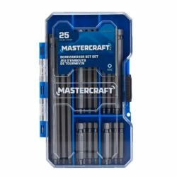 Mastercraft #2 Square Head Carbide Assorted Screwdriver Bit Set For Metal, Plastic, Masonry, 25-pc