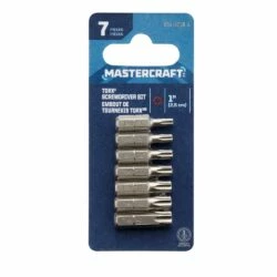 Mastercraft TORX 1-in Carbide Screwdriver Bit Set For Metal, Plastic, Masonry, 7-pc