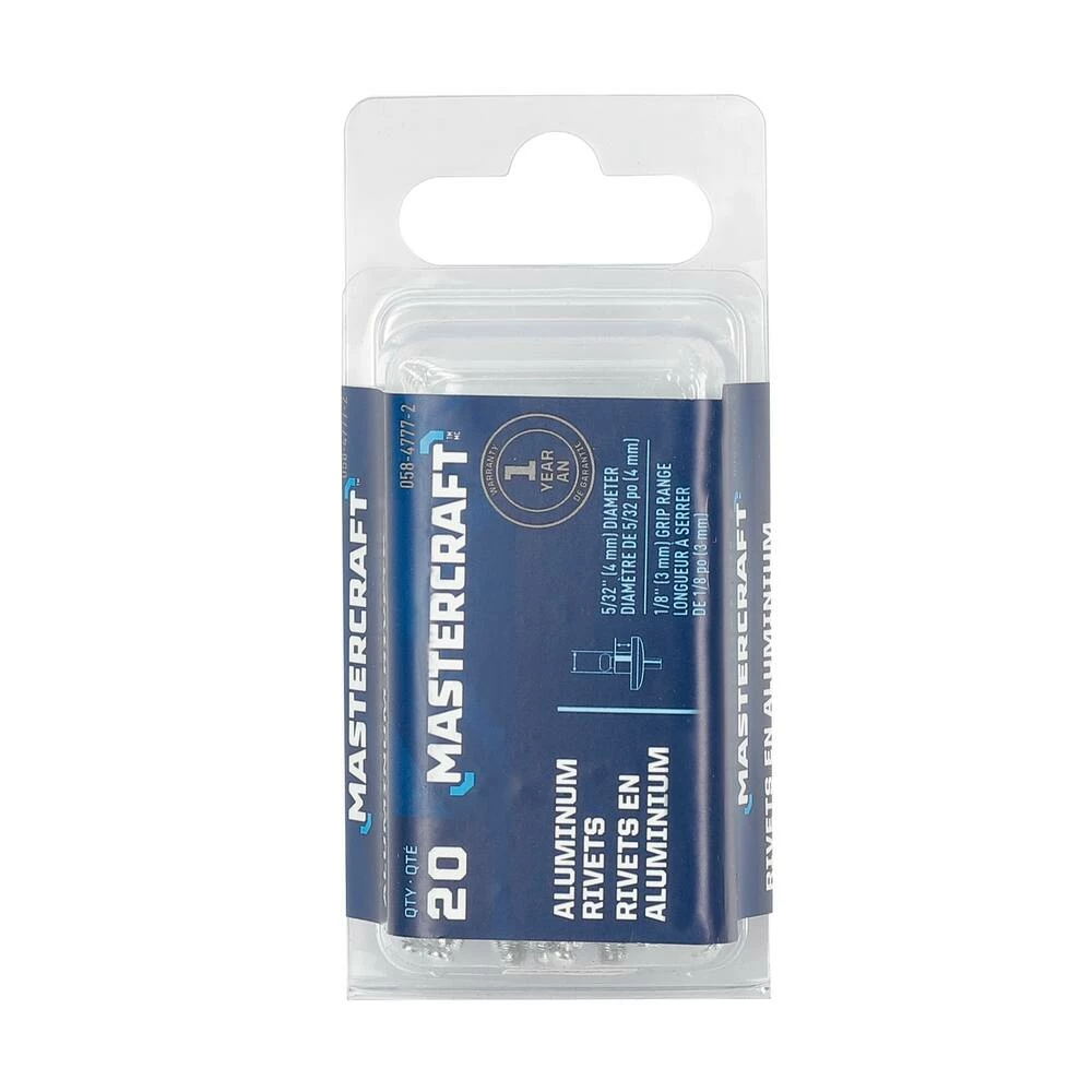 Mastercraft 5/32-in Aluminum Blind / Pop Rivets, 15pk, Assorted Sizes - Image 2