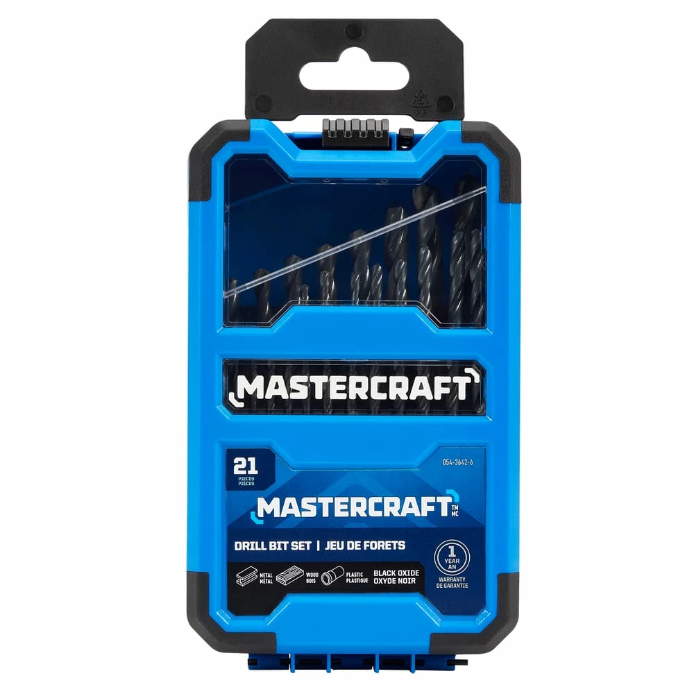 Mastercraft HSS Drill Bit Set For Wood, Metal, Plastic, 21-pc - Image 3
