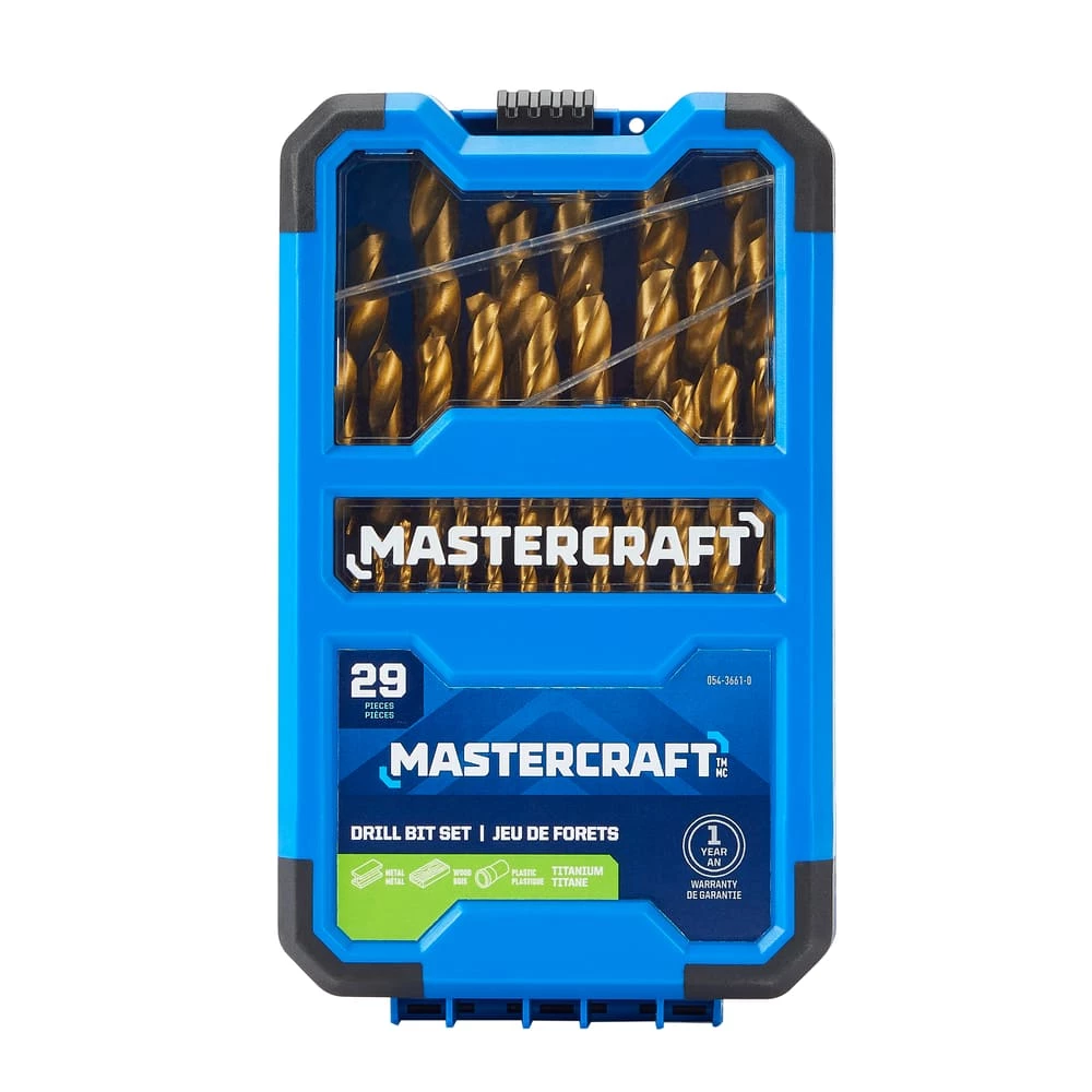 Mastercraft Titanium Drill Bit Set For Wood, Metal, Plastic, 29-pc - Image 2