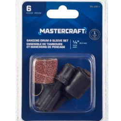 Mastercraft Aluminum Oxide Sanding Drum & Sleeve Set For Wood, Metal, Plastic, 6-pc