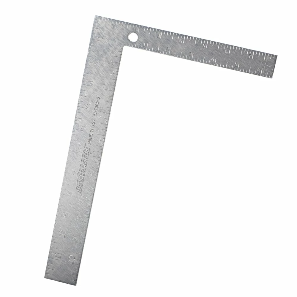 Mastercraft Stainless Steel Carpenter Square, 8 X 12 X 1/16-in, Sliver