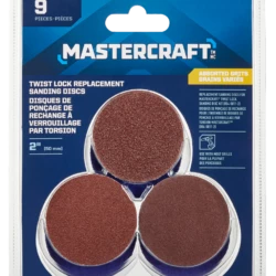 Mastercraft 2-in Aluminum Oxide Twist LockReplacement Sanding Discs, 9-pc