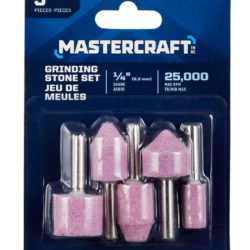 Mastercraft Aluminum Oxide Grinding Stone Set For Wood, Metal, Plastic, Dry Use, 5-pc
