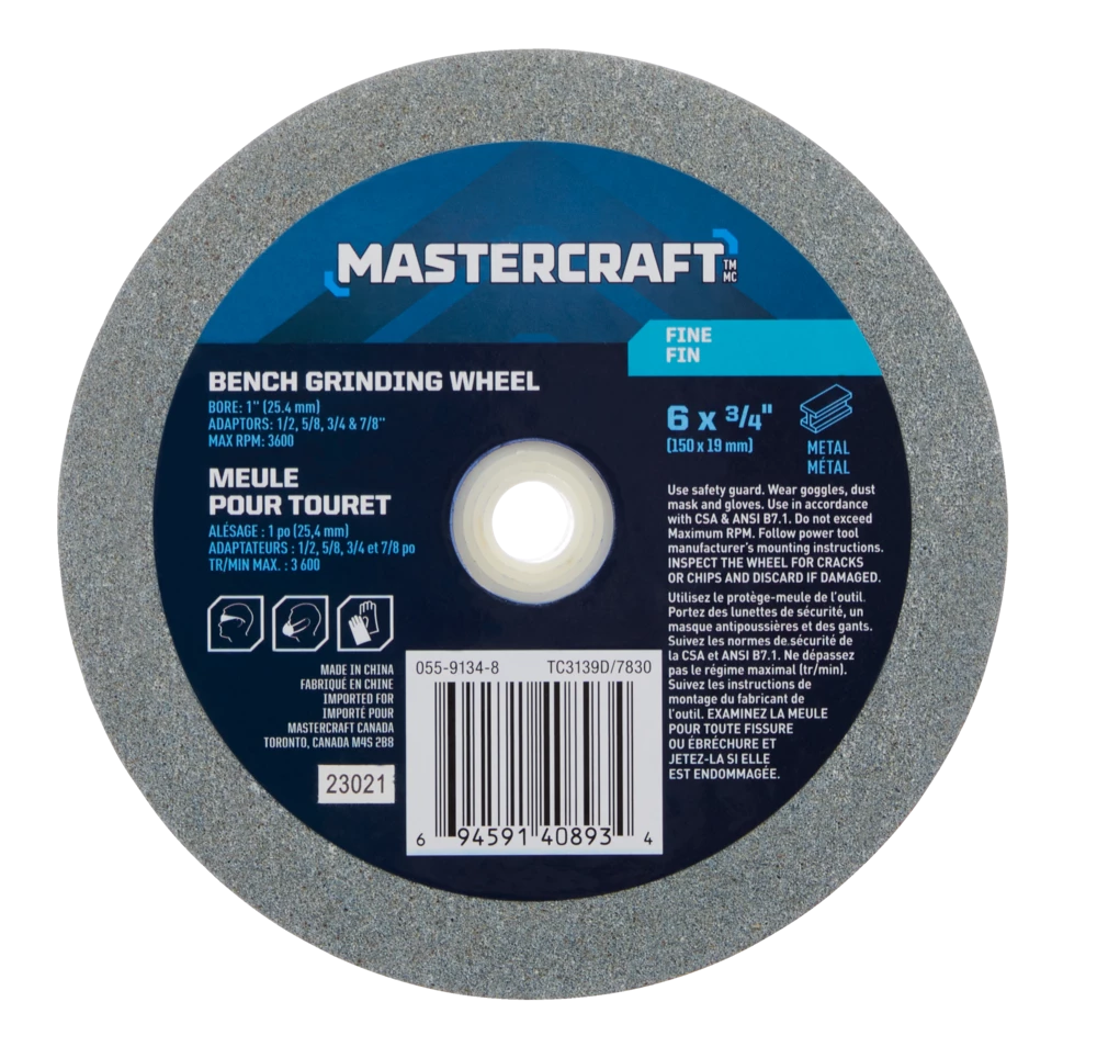 Mastercraft 6-in X 3/4-in 120 Grit Aluminum Oxide Bench Grinding Wheel/Disc Kit For Metal - Image 3