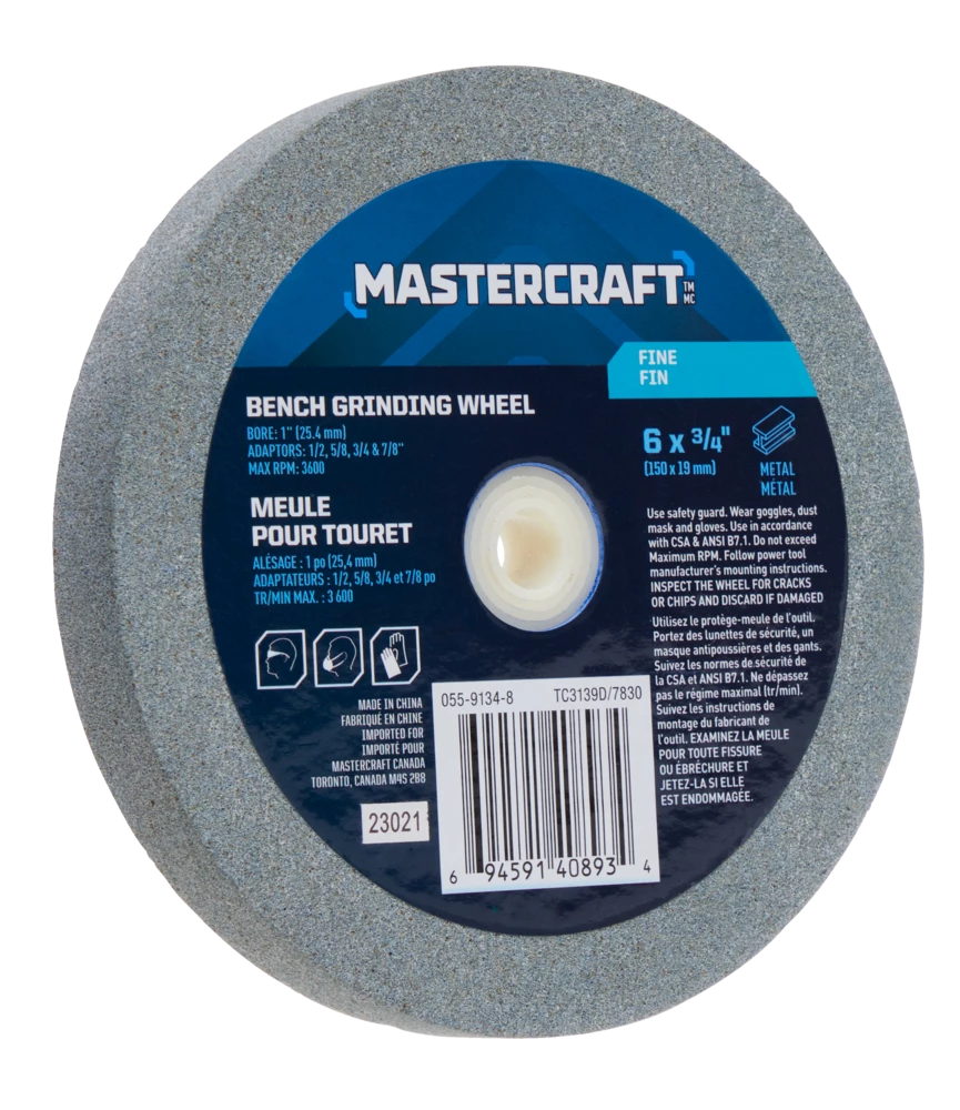Mastercraft 6-in X 3/4-in 120 Grit Aluminum Oxide Bench Grinding Wheel/Disc Kit For Metal - Image 2