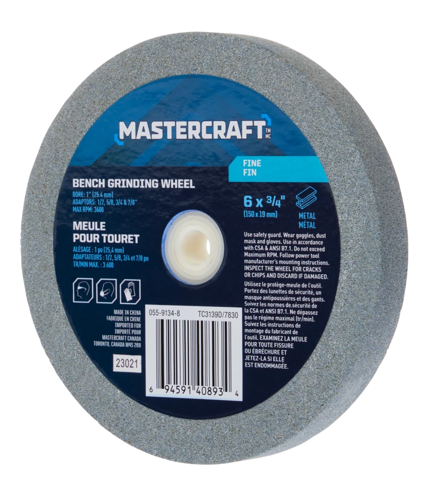 Mastercraft 6-in X 3/4-in 120 Grit Aluminum Oxide Bench Grinding Wheel/Disc Kit For Metal