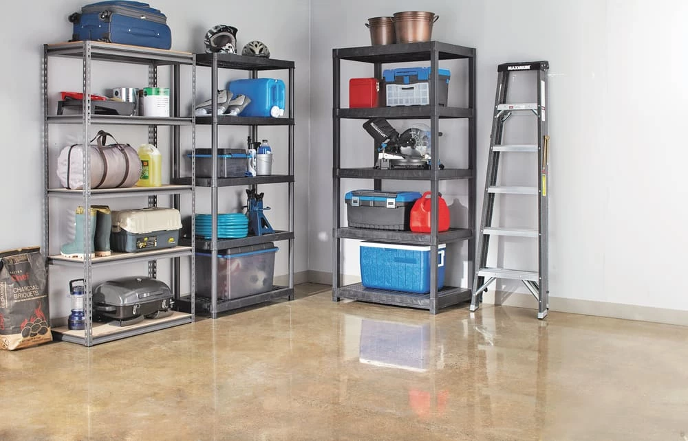 Mastercraft Adjustable 5-Shelf Steel Metal & Wood Storage Rack / Shelving Unit, 36 X 16 X 72-in - Image 3