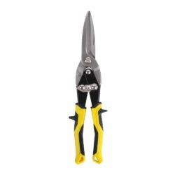Mastercraft Straight Cut Long-Blade Snips, Comfortable Handle Grips, Locking Latch, Cr-V Steel, 12-in