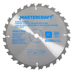 Mastercraft 10-in 28T Carbide Tipped Circular Saw Blade For Wood