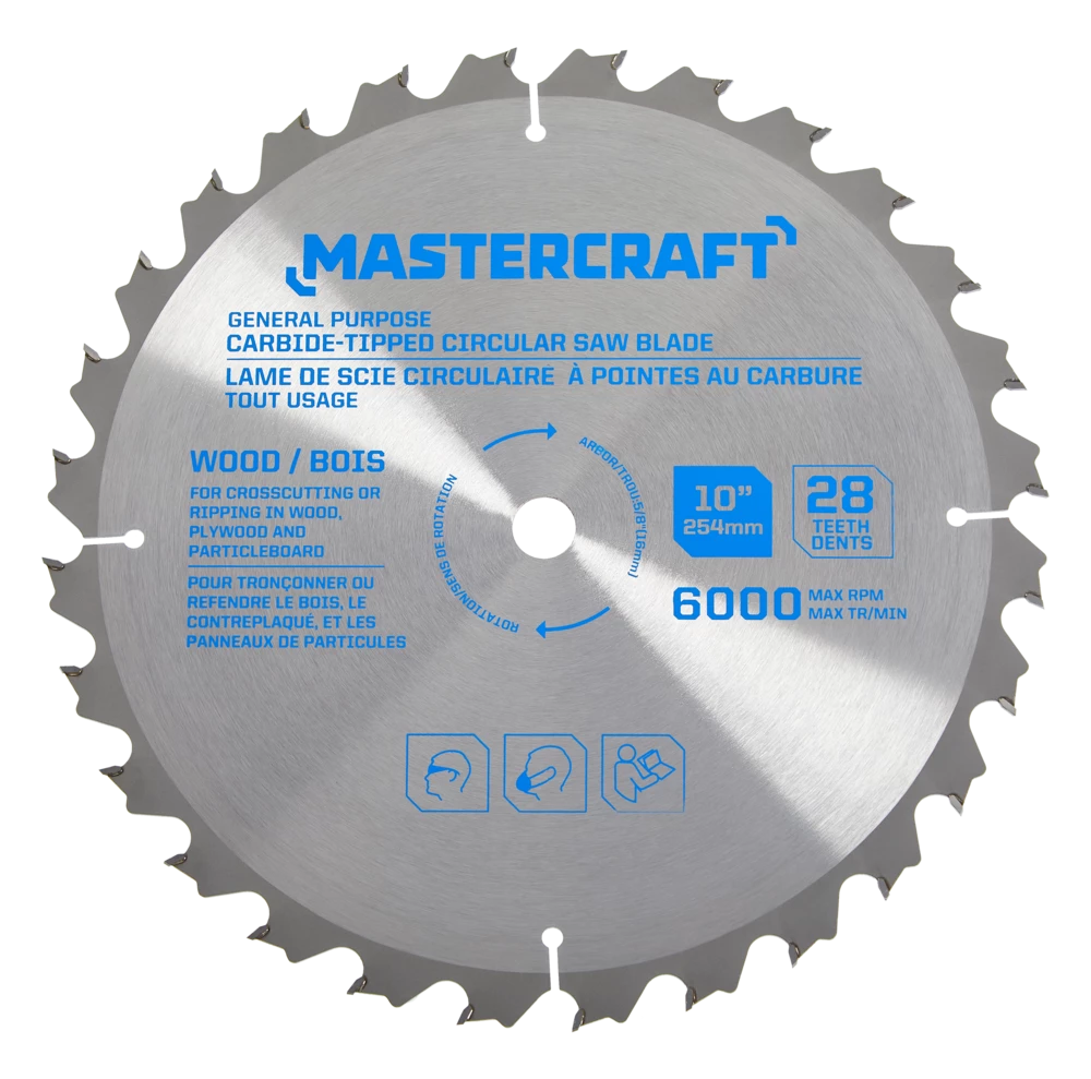 Mastercraft 10-in 28T Carbide Tipped Circular Saw Blade For Wood