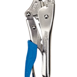 Mastercraft Curved Jaw Locking Pliers, Cr-V Steel Jaws With Nickel Plated Finish, Rubber Grips, 10-in