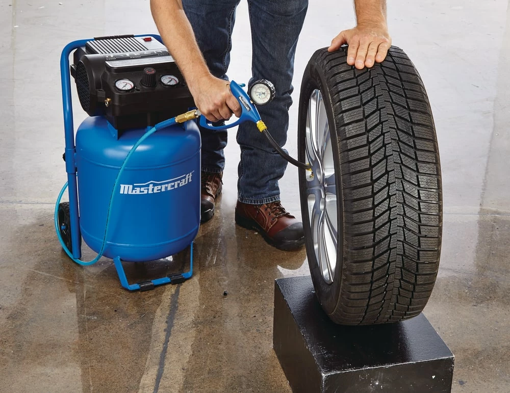 Mastercraft 10-Gallon Oil-Free Portable Horizontal/Vertical Air Compressor, 135 PSI, 1.8HP - Image 2