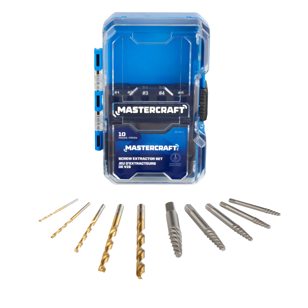 Mastercraft Screw Extractor & Drill Bit Set With Heavy Duty Carrying Case, 10-pc - Image 6