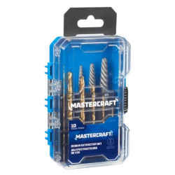 Mastercraft Screw Extractor & Drill Bit Set With Heavy Duty Carrying Case, 10-pc