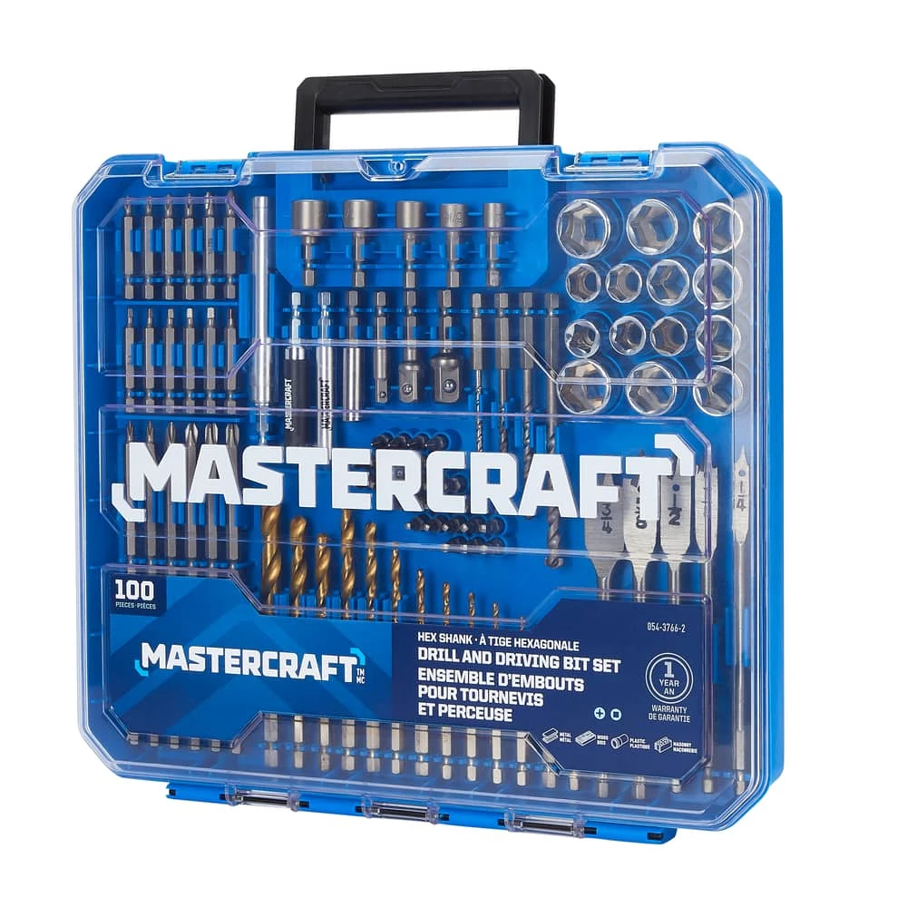 Mastercraft Hex Shank Drill & Drive Set For Wood, Metal, Plastic, Masonry, 100-pc - Image 2