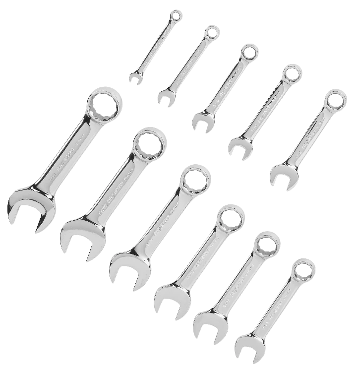 Mastercraft Combination Stubby Wrench Set, SAE, CRV, Assorted Sizes, 11-pc - Image 3