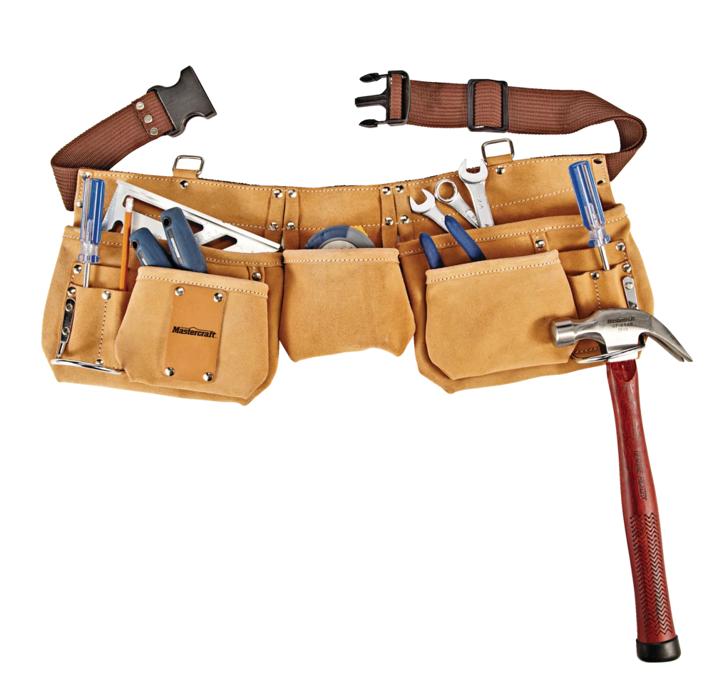 Mastercraft Suede Leather Adjustable Tool Belt W/ 11 Pockets - Image 2
