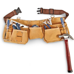 Mastercraft Suede Leather Adjustable Tool Belt W/ 11 Pockets