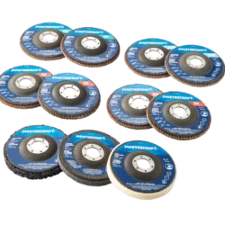 Mastercraft 4-1/2-in Flap & Polishing Disc Set For Wood, Metal, Plastic, 11-pc