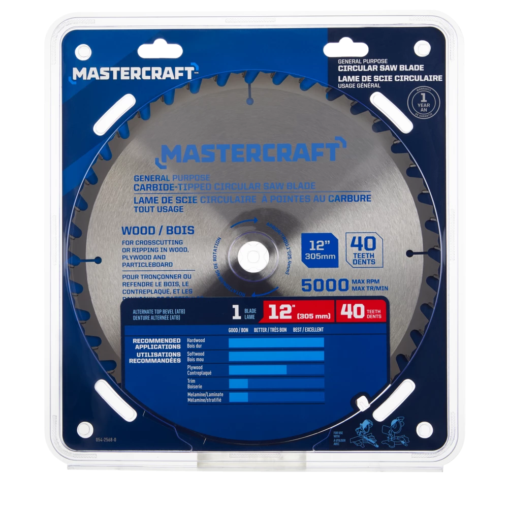 Mastercraft 12-in 40T Carbide Tipped Circular Saw Blade For Wood - Image 2