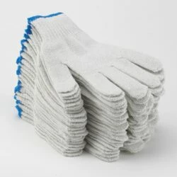 Mastercraft Knit Elastic Cuff Gloves, White/Blue, 12-pk