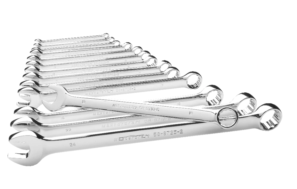 Mastercraft Combination Wrench Set, 14-pcs, SAE, Nickel-Chrome Plating - Image 8