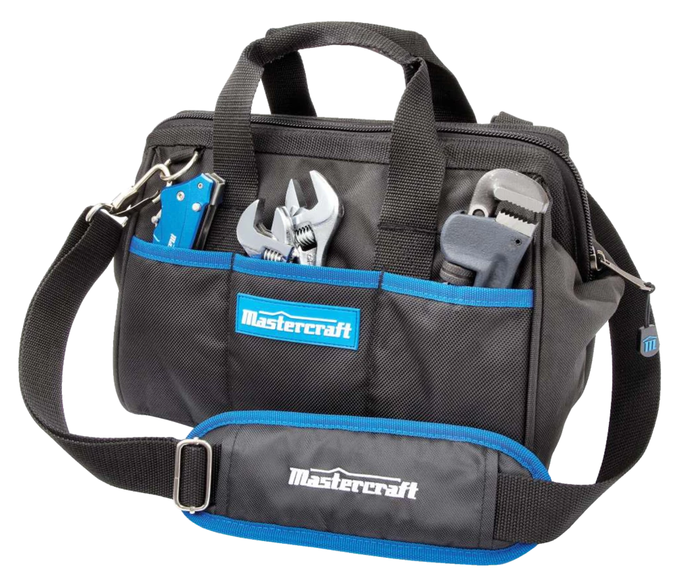 Mastercraft Zipped Tool Bag W/ Shoulder Strap, 14 Pockets,