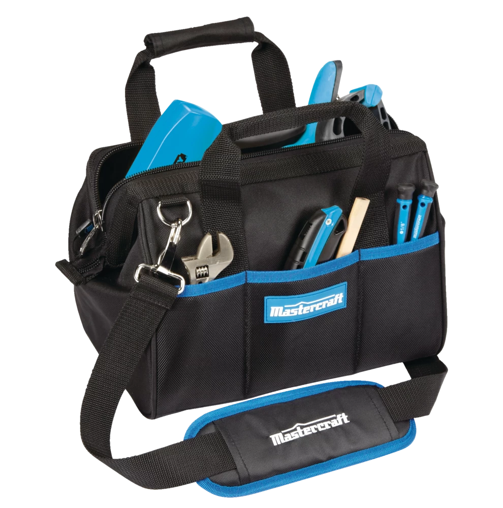Mastercraft Zipped Tool Bag W/ Shoulder Strap, 14 Pockets, - Image 3