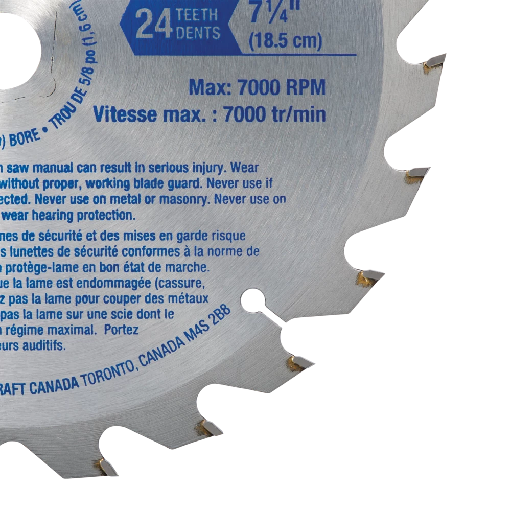 Mastercraft 14A Circular Saw With LED Work Light, Carbide-Tipped Blade & Wrench, 7-1/4-in - Image 5