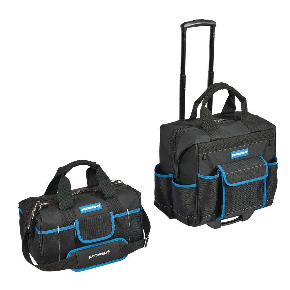 Mastercraft Duffle & Rolling Tool Bag Combo W/ Strap & Wheels, 15-in, 2-pc