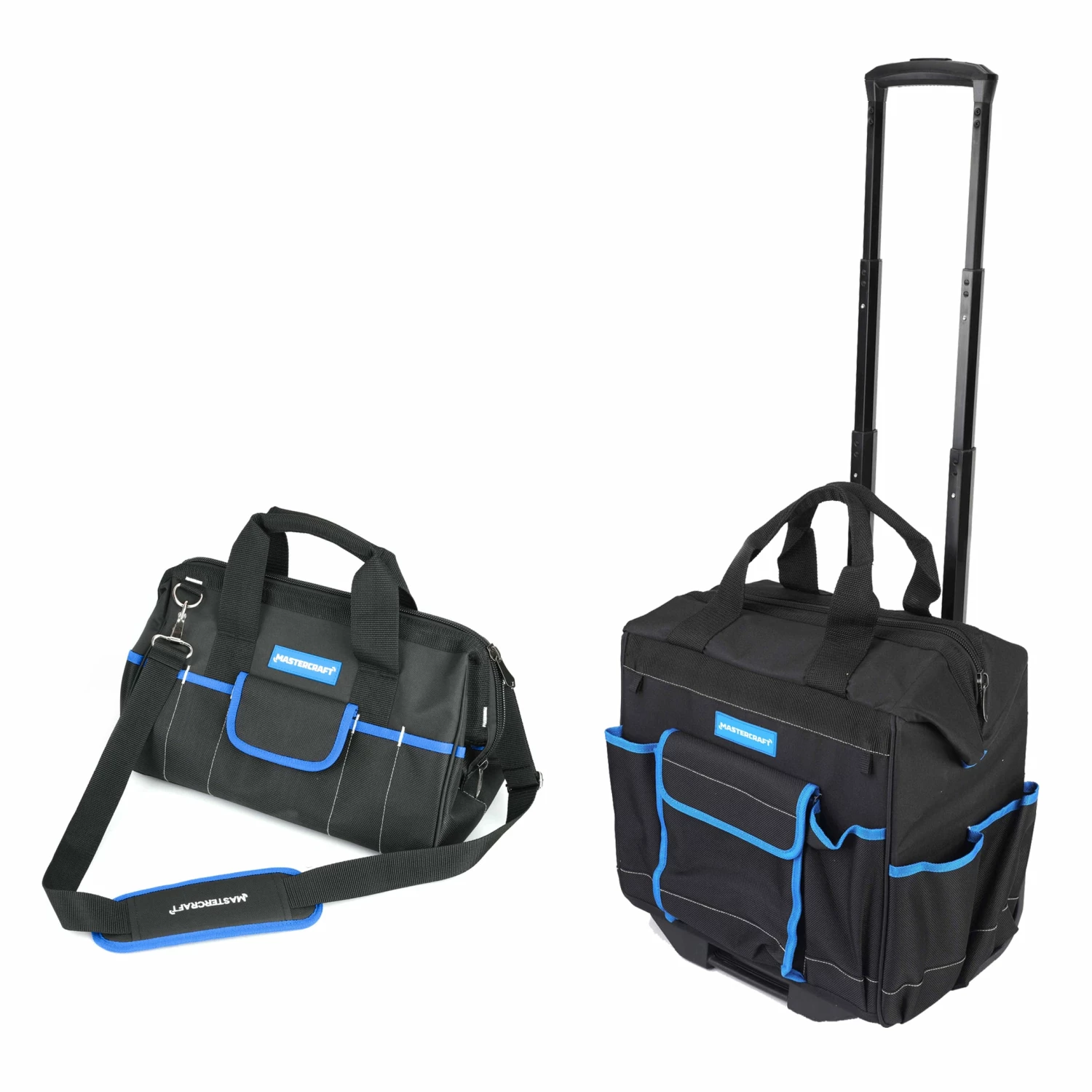 Mastercraft Duffle & Rolling Tool Bag Combo W/ Strap & Wheels, 15-in, 2-pc - Image 4