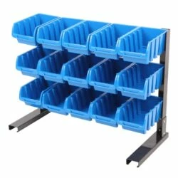 Mastercraft Single-Side 15-Bin Parts Rack, 7x4x3-in