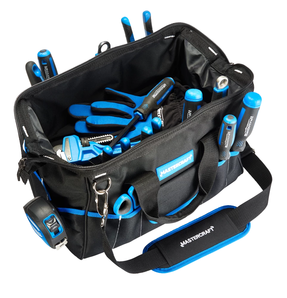 Mastercraft Duffle Tool Bag W/ Shoulder Strap, 16 Pockets, 15-in - Image 4