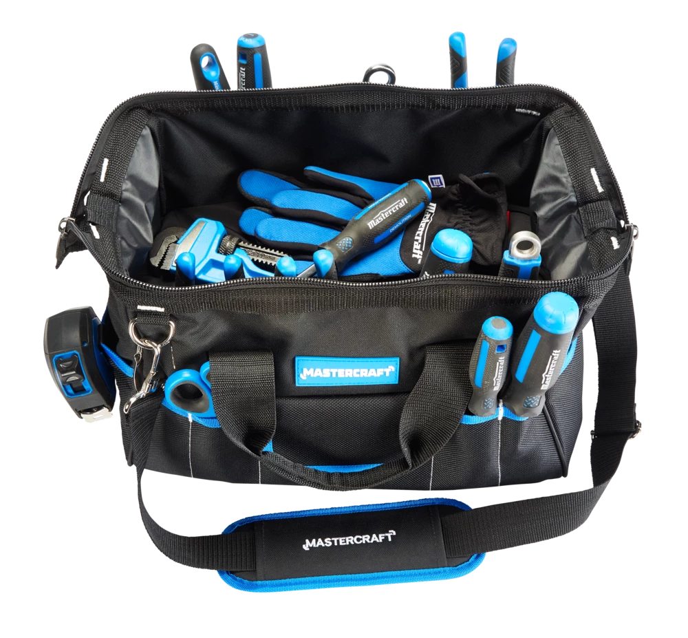 Mastercraft Duffle Tool Bag W/ Shoulder Strap, 16 Pockets, 15-in - Image 5