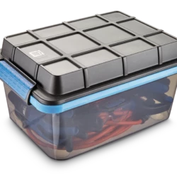 Mastercraft Tinted Transparent Heavy Duty Storage Box With Latched Lid, Assorted Sizes