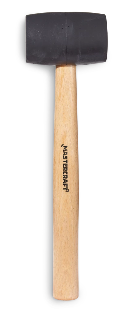 Mastercraft 16-oz Rubber Mallet, Black With Wood Handle, Non-Marring - Image 4