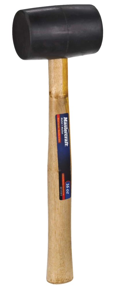 Mastercraft 16-oz Rubber Mallet, Black With Wood Handle, Non-Marring