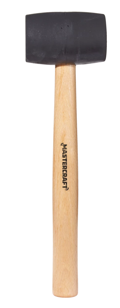 Mastercraft 16-oz Rubber Mallet, Black With Wood Handle, Non-Marring - Image 3