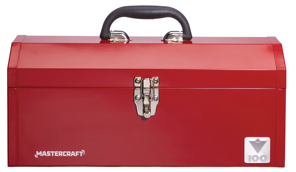 Mastercraft Portable Metal Hip Roof Tool Box W/ Removable Tray, Red, 17-in - Image 5