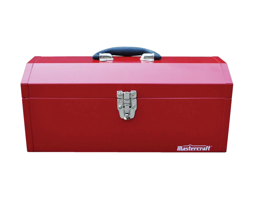 Mastercraft Portable Metal Hip Roof Tool Box W/ Removable Tray, Red, 17-in - Image 6