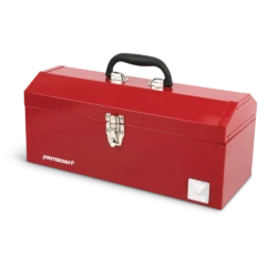Mastercraft Portable Metal Hip Roof Tool Box W/ Removable Tray, Red, 17-in