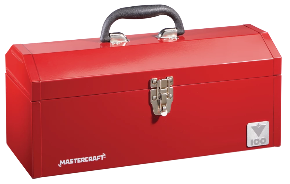 Mastercraft Portable Metal Hip Roof Tool Box W/ Removable Tray, Red, 17-in - Image 7