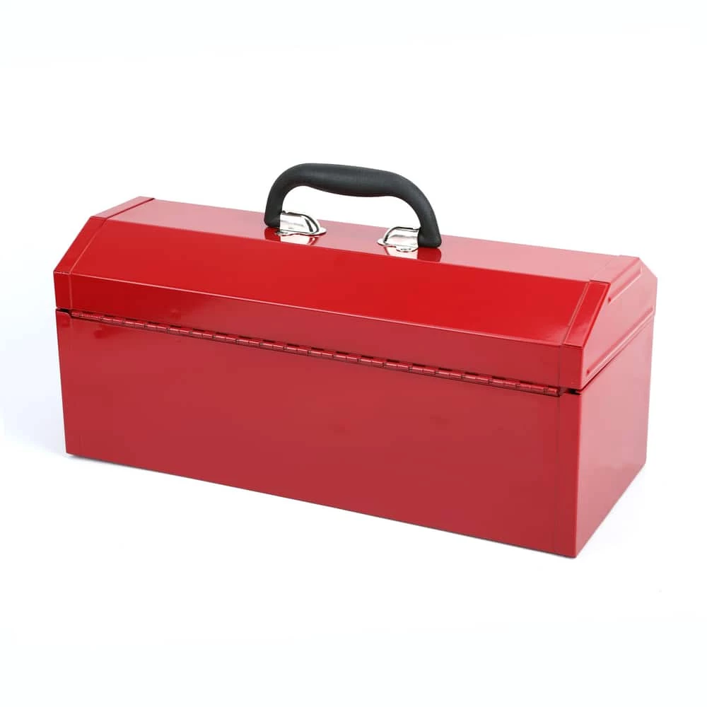 Mastercraft Portable Metal Hip Roof Tool Box W/ Removable Tray, Red, 17-in - Image 8