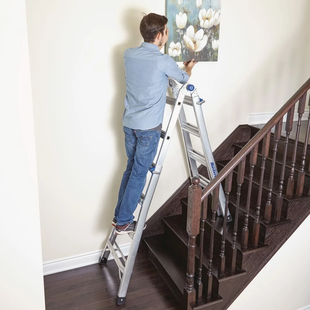 Mastercraft Grade 1A Aluminum Multi-Task Ladder, 17-ft, 300-lb - Image 10