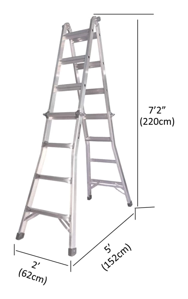 Mastercraft Grade 1A Aluminum Multi-Task Ladder, 17-ft, 300-lb - Image 4