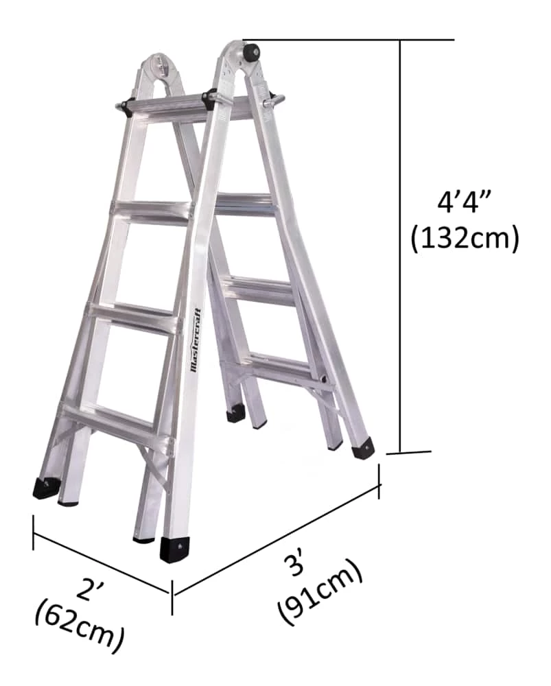 Mastercraft Grade 1A Aluminum Multi-Task Ladder, 17-ft, 300-lb - Image 6