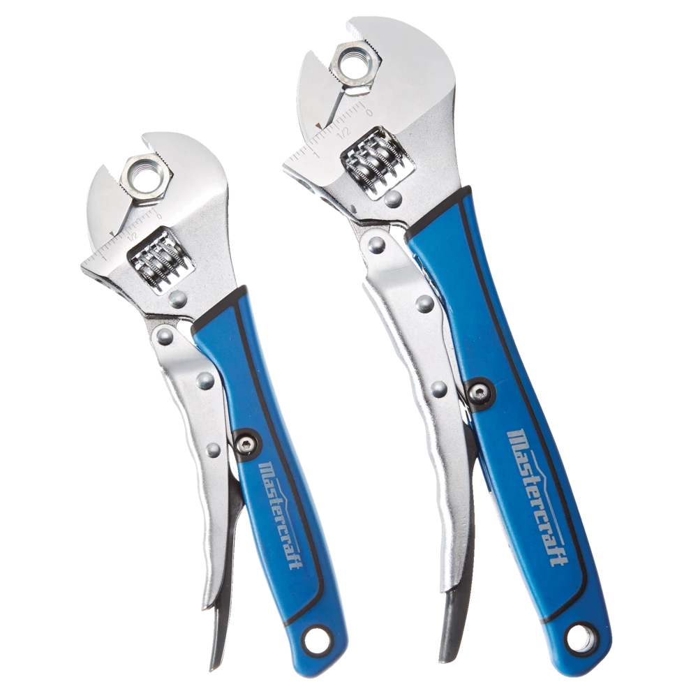 Mastercraft Locking Adjustable Wrench Set, 2-pc, Assorted Sizes